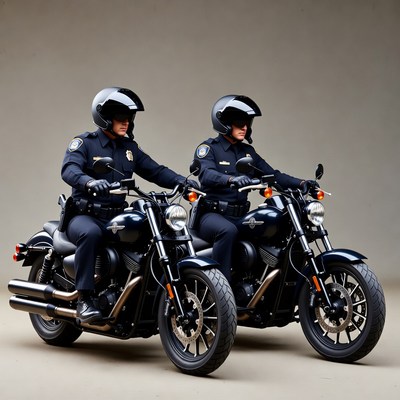 Two police officers on motorcycles