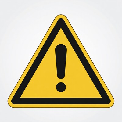 Yellow Warning Sign with Exclamation