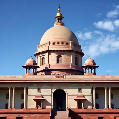 Indian Parliament Building Facade