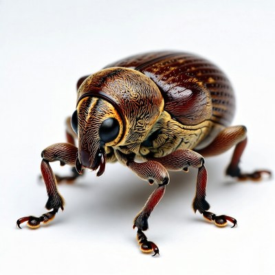 Closeup of detailed brown weevil
