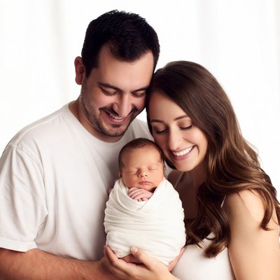 Parents holding newborn baby