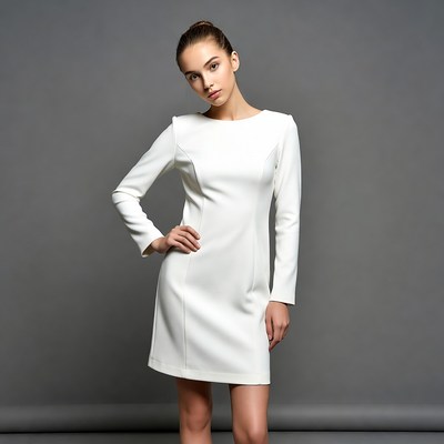 Young woman in white dress