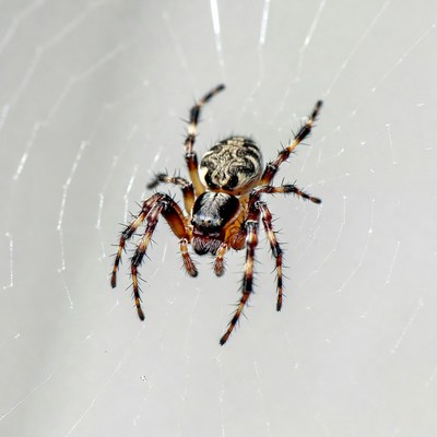 Orange spider on web