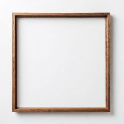 Wooden Picture Frame on White Background