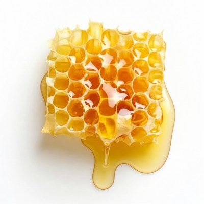 Honeycomb with dripping honey