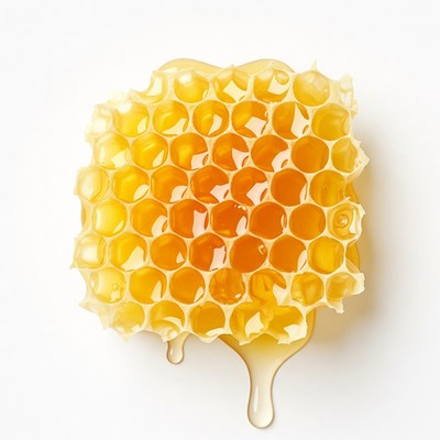 Honeycomb with dripping honey