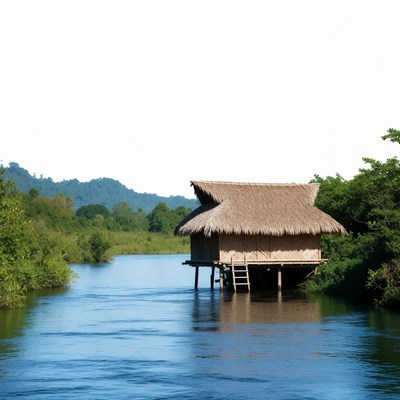 Stilt House on River