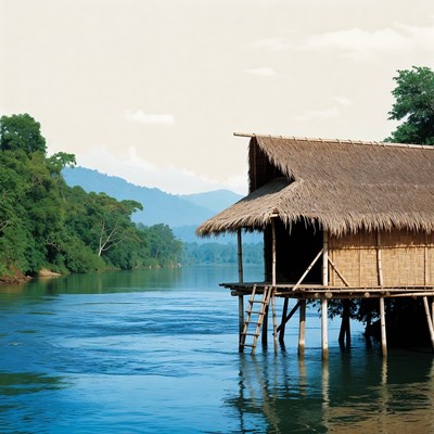 Stilt House on Tropical River