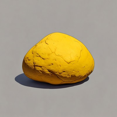 Yellow Rock on Gray Background