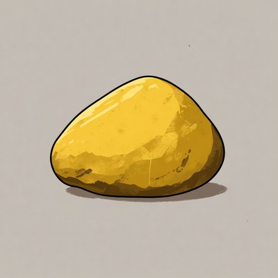 Shiny yellow rock illustration