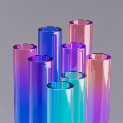 Colorful Transparent Test Tubes Cluster
