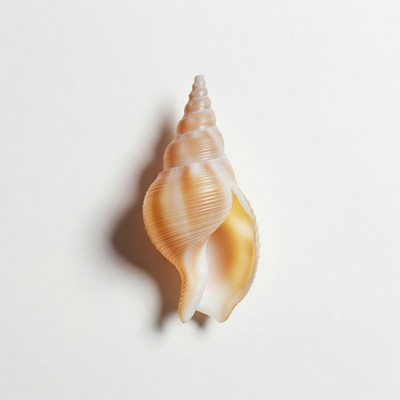 White seashell on white background
