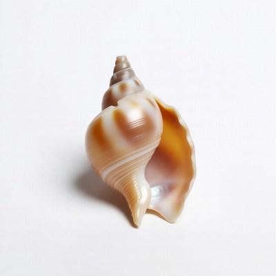 Brown seashell on white background