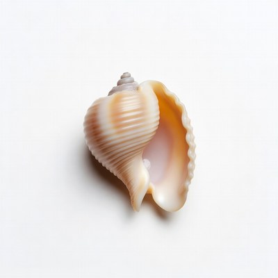 Conch seashell on white background