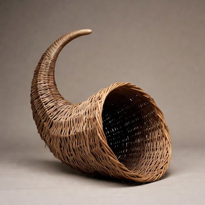 Woven Cornucopia Basket