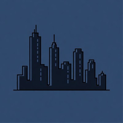 City skyline silhouette illustration