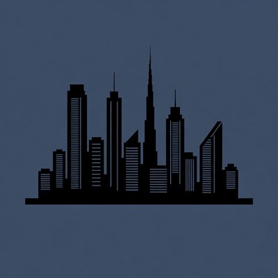 Dubai Skyline Silhouette