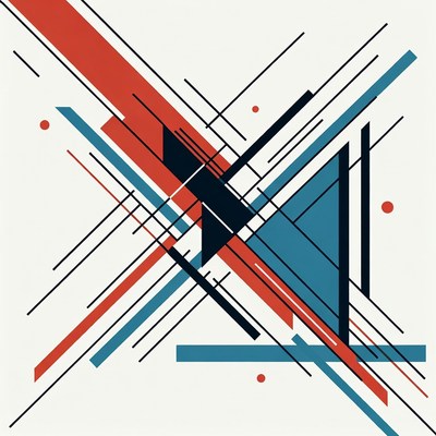 Abstract Geometric Lines Red Black Blue