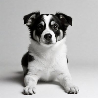 Black and white Border Collie puppy
