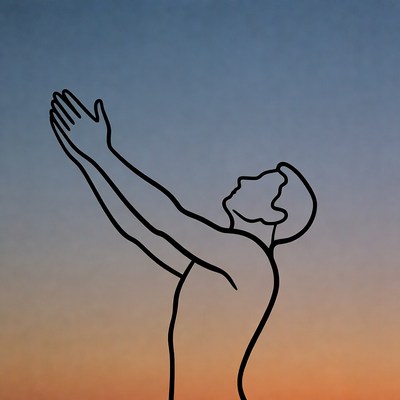 Man raising hands in prayer silhouette