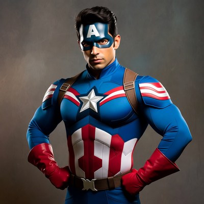 Man in Captain America costume