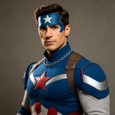 Man in Captain America costume