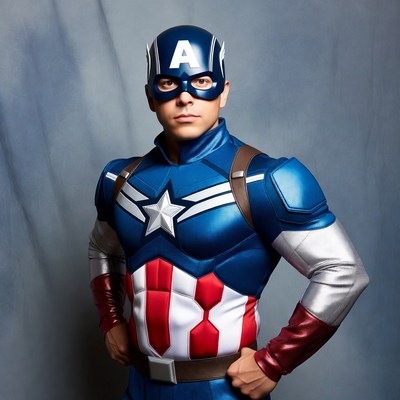 Man in Captain America costume
