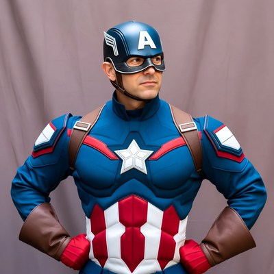 Man in Captain America costume
