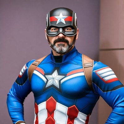 Man in Captain America costume