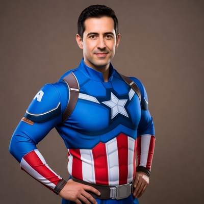 Man in Captain America costume