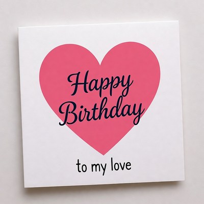 Happy Birthday to My Love Heart Card