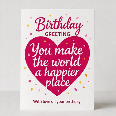 Birthday Greeting Card You Make World Happier