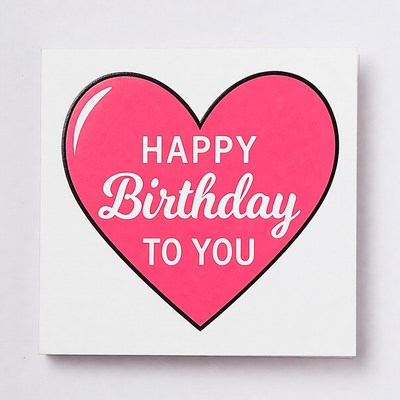 Pink Heart Happy Birthday Card