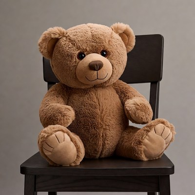 Teddy bear sitting on chair