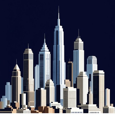 Skyscrapers in City Skyline