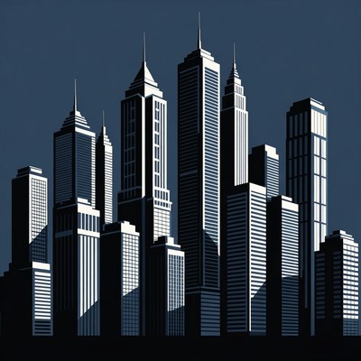 Black Silhouette City Skyline