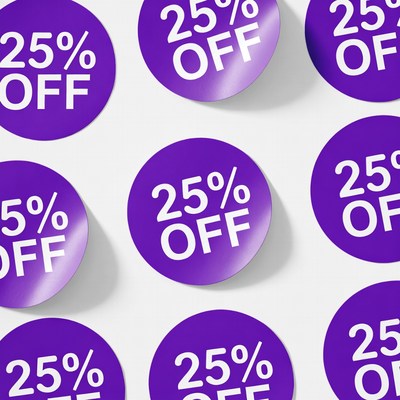 Purple 25% Off Stickers