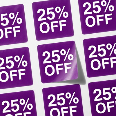 Purple 25% Off Stickers