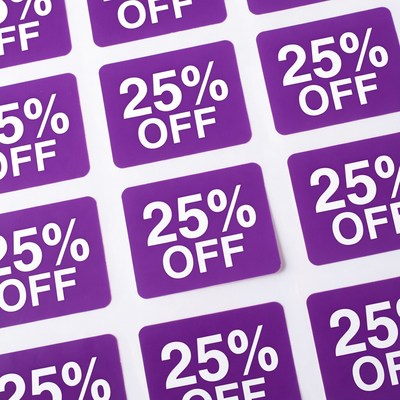 25% Off Purple Sale Stickers