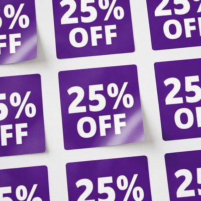 25% Off Purple Sale Stickers