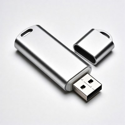 Silver USB flash drive