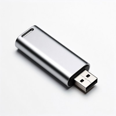 Silver USB flash drive