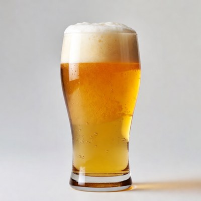 Pint of beer with foam