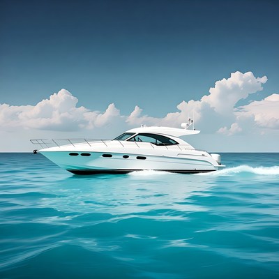 White luxury yacht sailing ocean