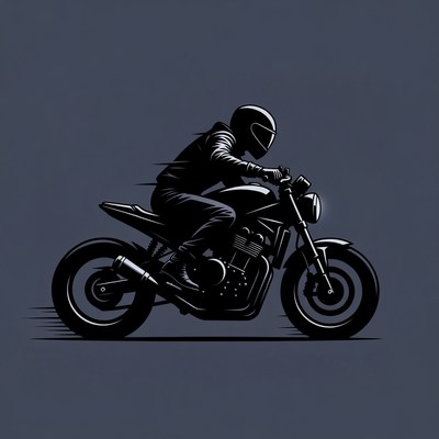 Man Riding Motorcycle Silhouette