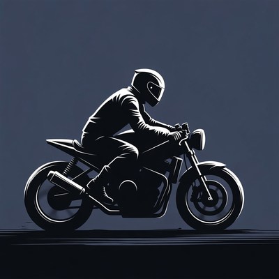 Man riding motorcycle silhouette