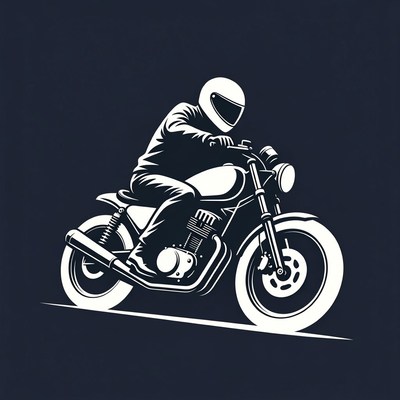 Man riding motorcycle illustration