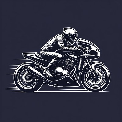 Man Riding Sport Motorcycle