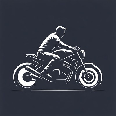 Man riding motorcycle silhouette
