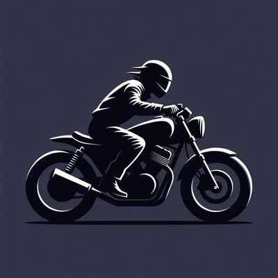 Man riding motorcycle silhouette